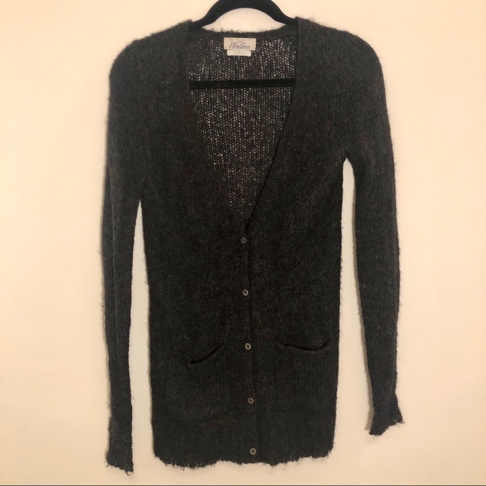 Madewell Wallace Long Cardigan in Dark Gray